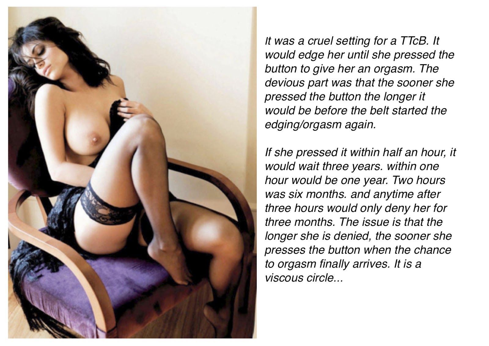 Female denial orgasm.