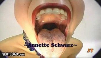 Annette schwarz open mouth