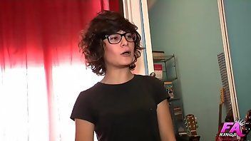 Nerdy cute girl with swallow
