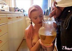 Judge reccomend sexy girl drinks piss