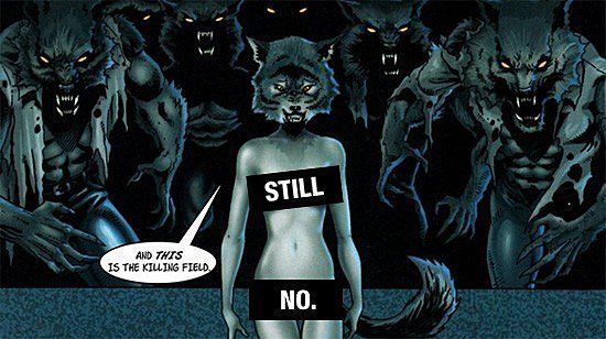 Naked female warewolfs with boobies