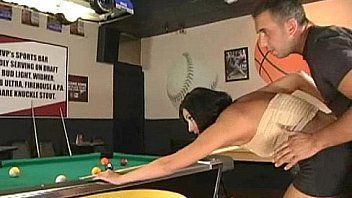 best of Fucked table the pool brunette Sexy on