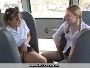 Teen girls having sex on school bus